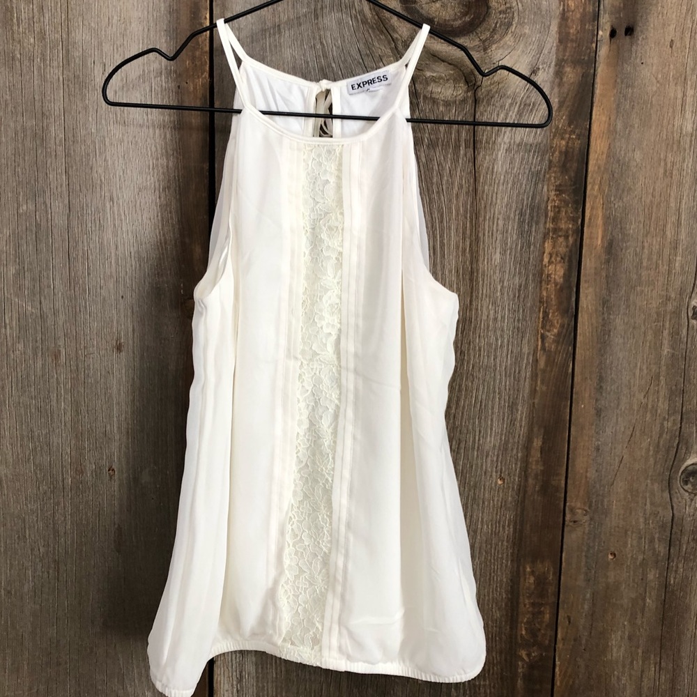 2014 Express Women’s Lace Sleeveless Blouse in Cream Off White Size Small
